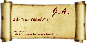 Jóna Abbás névjegykártya